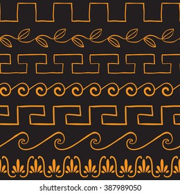 Seamless pattern with ancient greek ornaments vector illustration