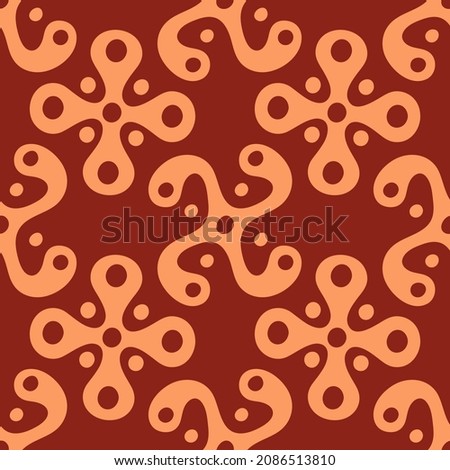 Seamless pattern with Ancient Italian sign Camunian rose for your project