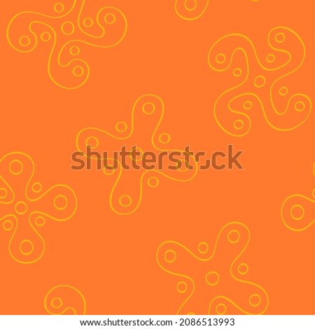 Seamless pattern with Ancient Italian sign Camunian rose for your project