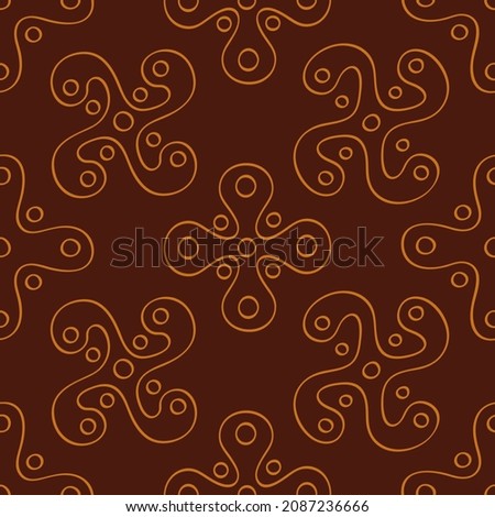 Seamless pattern with Ancient Italian sign Camunian rose for your project