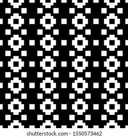 Seamless pattern. Ancient mosaic. Folk image. Ethnic background. Inca crosses, squares ornament. Tribe motif. Digital paper, web design, ethnical textile print. Tribal wallpaper. Vector artwork