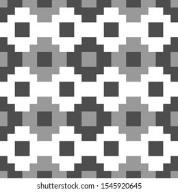 Seamless pattern. Ancient mosaic. Inca crosses, squares ornament. Ethnic background. Tribal wallpaper. Folk image. Tribe motif. Digital paper, web design, ethnical textile print. Vector artwork