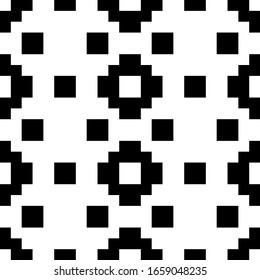 Seamless pattern. Ancient mosaic. Tribal wallpaper. Folk image. Inca crosses, squares ornament. Tribe motif. Digital paper, web design, ethnical textile print. Ethnic background. Vector artwork.
