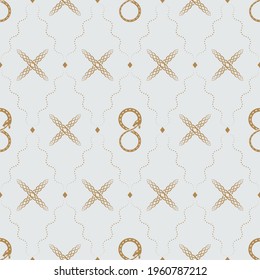 Seamless pattern of ancient Scandinavian symbols and signs. Mythological ornament.Background from elements of old runes. Surface for textiles, paper, wallpaper, industrial items.Vector illustration. 