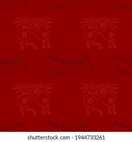 Seamless pattern with ancient Scythian art and animal motifs for your project