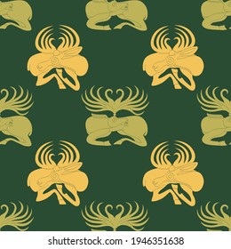 Seamless pattern with ancient Scythian art and animal motifs for your project