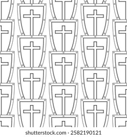 Seamless pattern of the ancient shield of the Crusaders