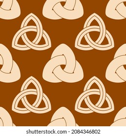 Seamless pattern with Ancient sign Triquetra for your project