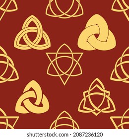  Seamless pattern with Ancient sign Triquetra for your project