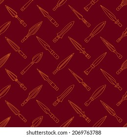 Seamless pattern with ancient spearheads for your project