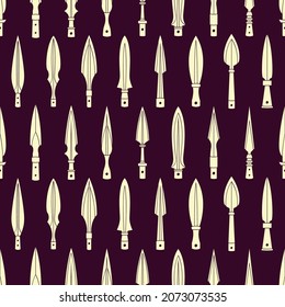 Seamless pattern with ancient spearheads for your project