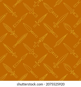 Seamless pattern with ancient spearheads for your project