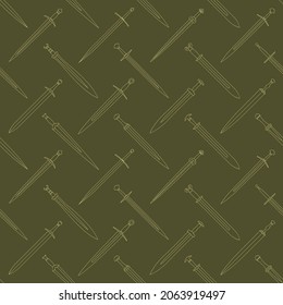 Seamless pattern with ancient swords for your project