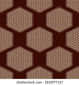 Seamless pattern with ancient symbol flower of life