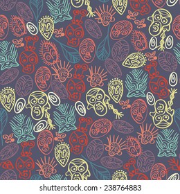 seamless pattern with ancient tribal symbols 