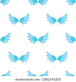 seamless pattern of angel wings, flat vector design for valentine's day or easter