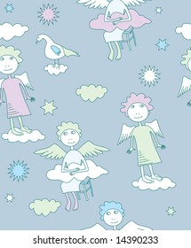 seamless pattern with angels