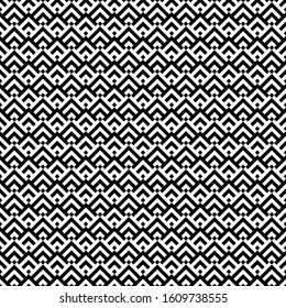 Seamless pattern. Angle brackets, diamonds background. Textile print. Curves, squares backdrop. Chevrons, checks ornament. Ethnic mosaic. Figures, tiles abstract. Folk wallpaper. Tribal motif. Vector