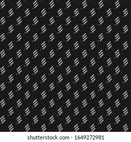 Seamless pattern. Angled stripes, rhombuses motif. Slanted dashes, squares background. Diagonal lines, diamonds ornament. Striped, dotted backdrop. Tilted strokes, dots wallpaper. Vector illustration