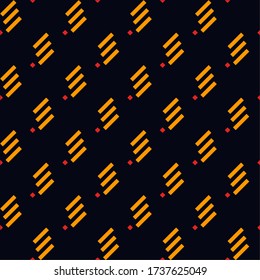 Seamless pattern. Angled stripes, rhombuses motif. Slanted dashes, squares background. Diagonal lines, diamonds ornament. Striped, dotted backdrop. Tilted strokes, dots wallpaper. Vector illustration.