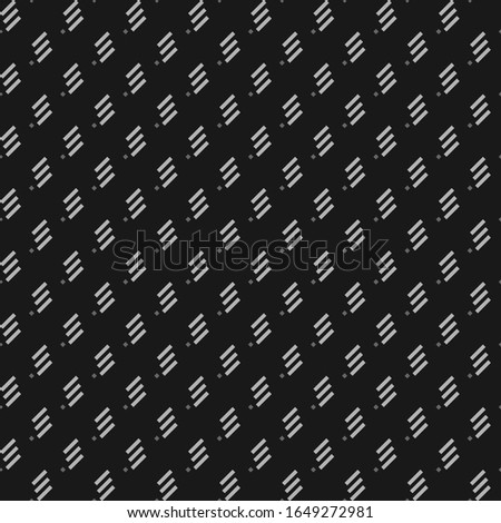 Seamless pattern. Angled stripes, rhombuses motif. Slanted dashes, squares background. Diagonal lines, diamonds ornament. Striped, dotted backdrop. Tilted strokes, dots wallpaper. Vector illustration