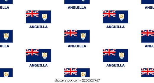 Patrón sin foco de la bandera del estado de ANGUILLA.  Con la leyenda del nombre del país " ANGUILLA ". 