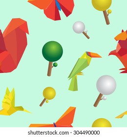 seamless pattern animal with background green