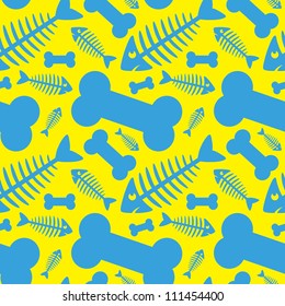 Seamless pattern of animal bones - vector illustration