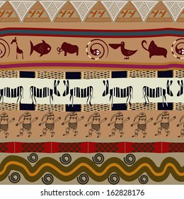 Seamless pattern with animal figures