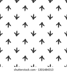 Seamless pattern, animal foot vector background illustration.Owl footprint.