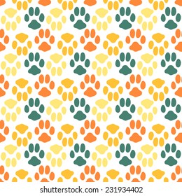 Seamless pattern with animal footprint texture. Vector illustration
