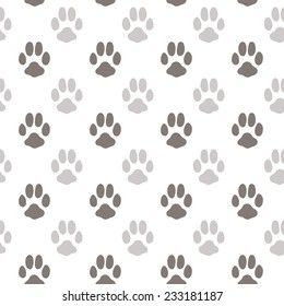 Seamless pattern with animal footprint texture. Vector illustration