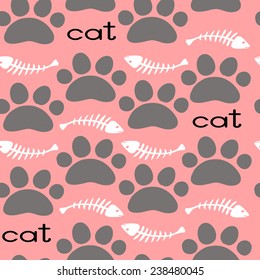 Seamless pattern with animal footprint texture. Vector illustration