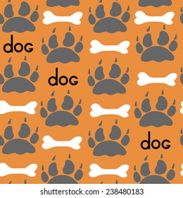 Seamless pattern with animal footprint texture. Vector illustration.