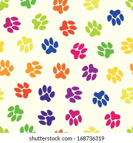 seamless pattern, animal footprints