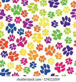 seamless pattern, animal footprints