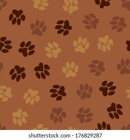 seamless pattern, animal footprints
