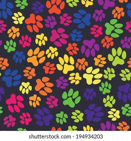 seamless pattern, animal footprints