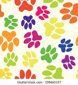 seamless pattern, animal footprints