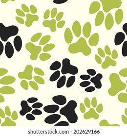 seamless pattern, animal footprints