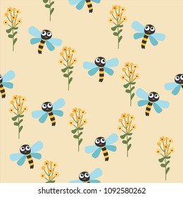 Seamless pattern animal forest background
