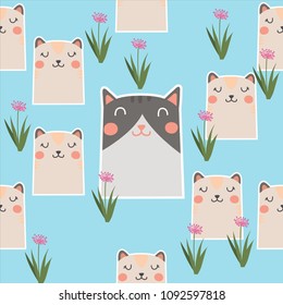 Seamless pattern animal forest background
