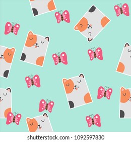 Seamless pattern animal forest background
