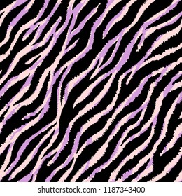 Seamless pattern with animal fur print. Vector illustration. Exotic wild animalistic texture. 