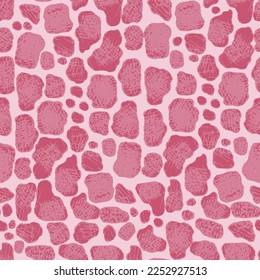 Seamless pattern with animal giraffe skin imitation. Design 2023 in trendy colors Viva Magenta. Vector illustration.