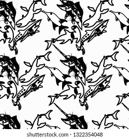 seamless pattern of animal outlines