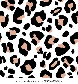 Seamless pattern with animal print. Mammalian fur. Camouflage of predators cheetah, leopard, jaguar. Background for printing. Vector illustration.