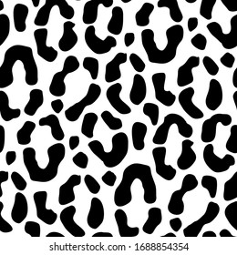 Seamless pattern of animal skin, black leopard, cheetah spots