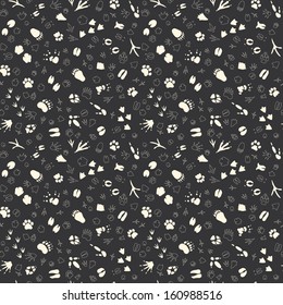 Seamless pattern with animal tracks