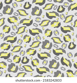 seamless pattern animal yellow grey textile